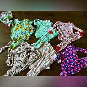 Posh peanut two piece bamboo pajama sleepers size 12-18 months bundle